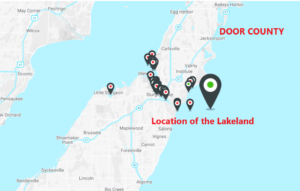 Mapshowing the location of the Lakeland shipwreck