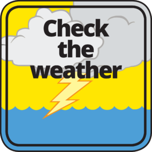 Safety reminder to check the weather from the Paddle Safe Twin Ports website.