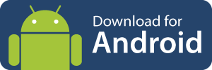 Button showing a green robot and text saying Download for Android