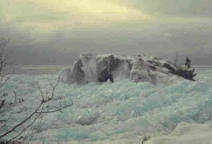 Icy waves on a lake