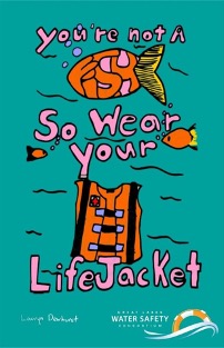 Life jacket safety messaging from the Great Lakes Water Safety Consortium. Image credit: Lauryn Dewhurst.