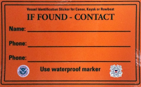 U.S. Coast Guard Auxiliary vessel identification sticker.